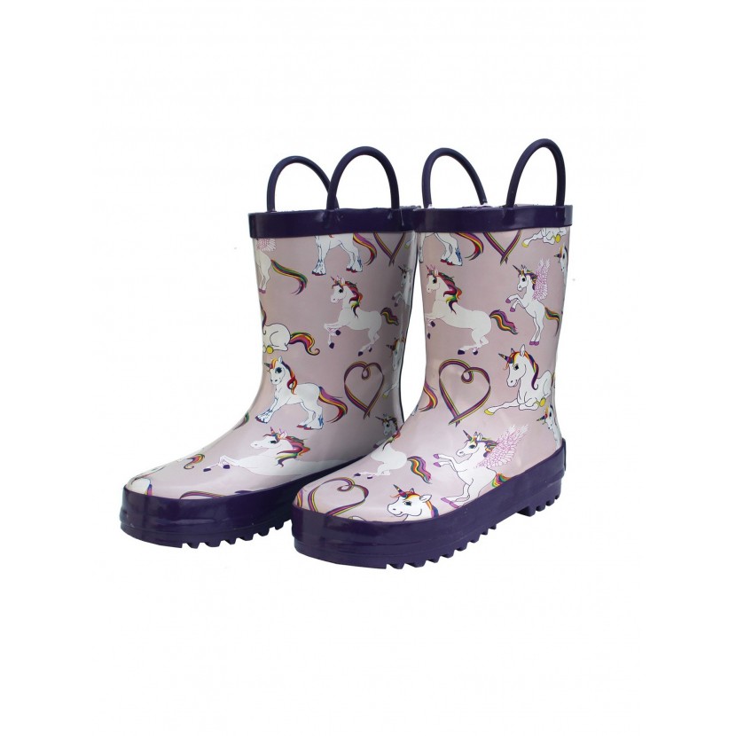 Picture of Foxfire for Kids FOX-600-78-10 Childrens Rainbow Unicorn Rain Boot - Size 10, Toddler