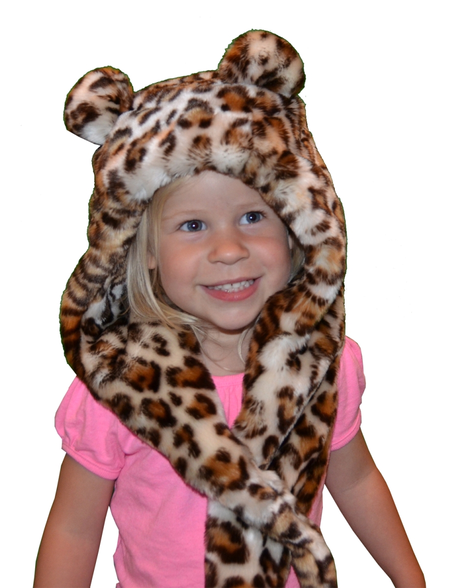 Picture of Foxfire for Kids FOX-703-10-M Leopard Hat, Brown - Medium