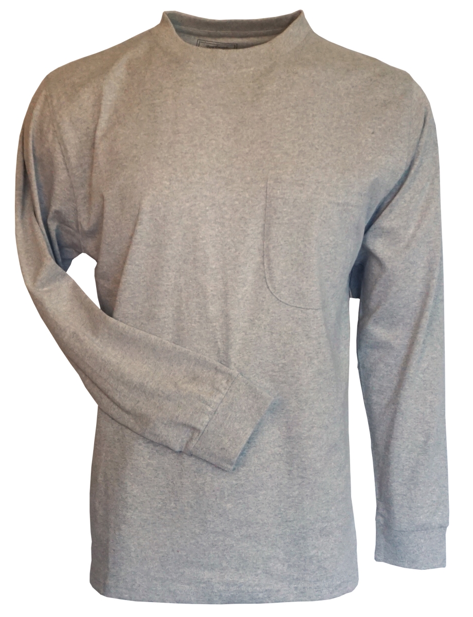 492 85 5XB Sportswear Long Sleeve Pocket T-shirt Heather Grey 5X Big