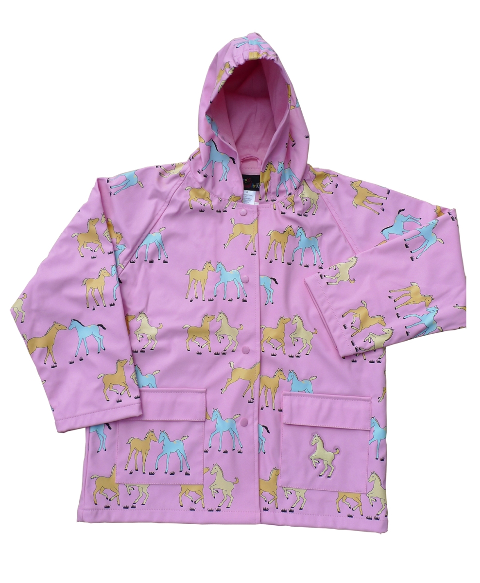 FOX-601-40-6 Childrens Pink Pony Raincoat - Size 6