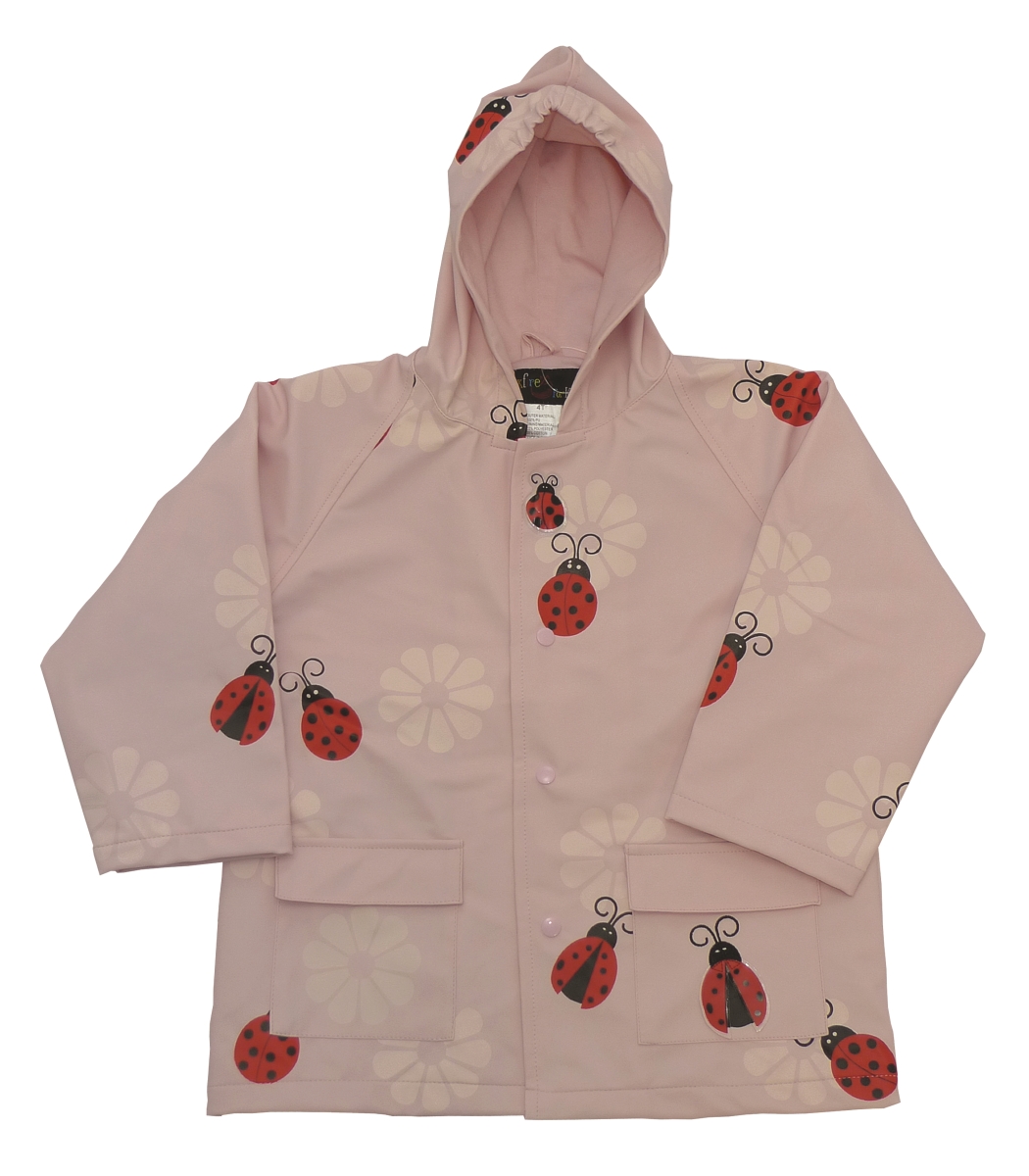 FOX-601-44-10 Childrens Pink Lady Bug Raincoat - Size 10