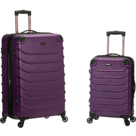 20 x 28 in. Speciale Expandable Abs Spinner Suitcase Set, Purple - 2 Piece