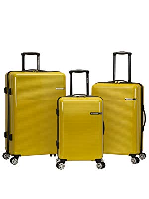 3 Piece Polycarbonate & ABS Upright Luggage Set - Yellow