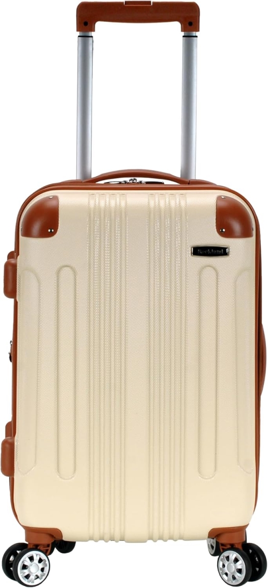 F1901-WHITE London ABS Hardside Expandable Luggage with Upright Spinner Wheels, White
