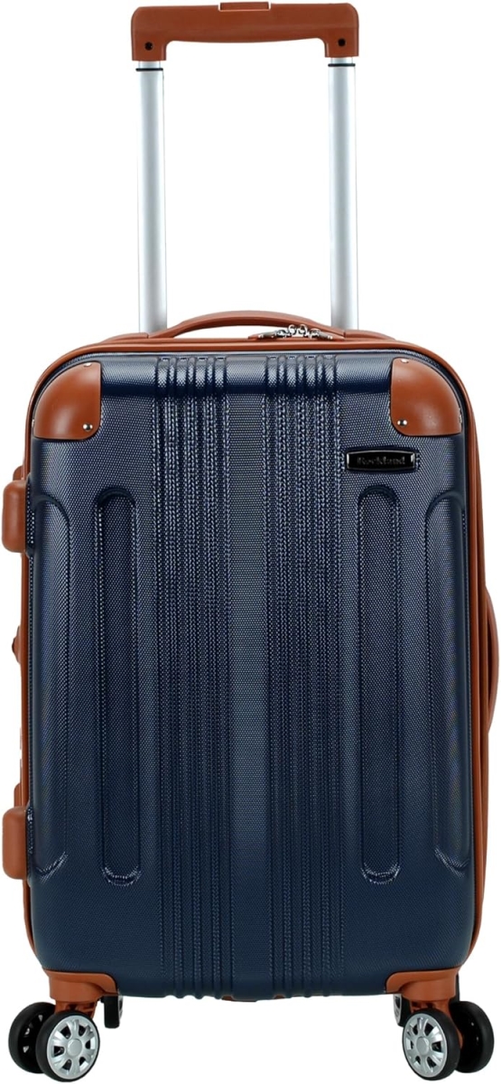 F1901-NAVY London ABS Hardside Expandable Luggage with Upright Spinner Wheels, Navy