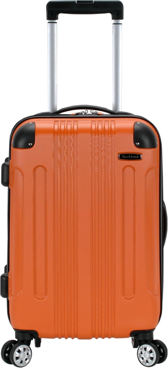 F1901-ORANGE London ABS Hardside Expandable Luggage with Upright Spinner Wheels, Orange