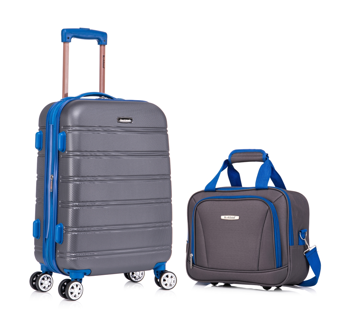F1452-GREY Melbourne Hardside Expandable Spinner Wheel Luggage with 20 in. Carry-on & 14 in. Tote, Gray