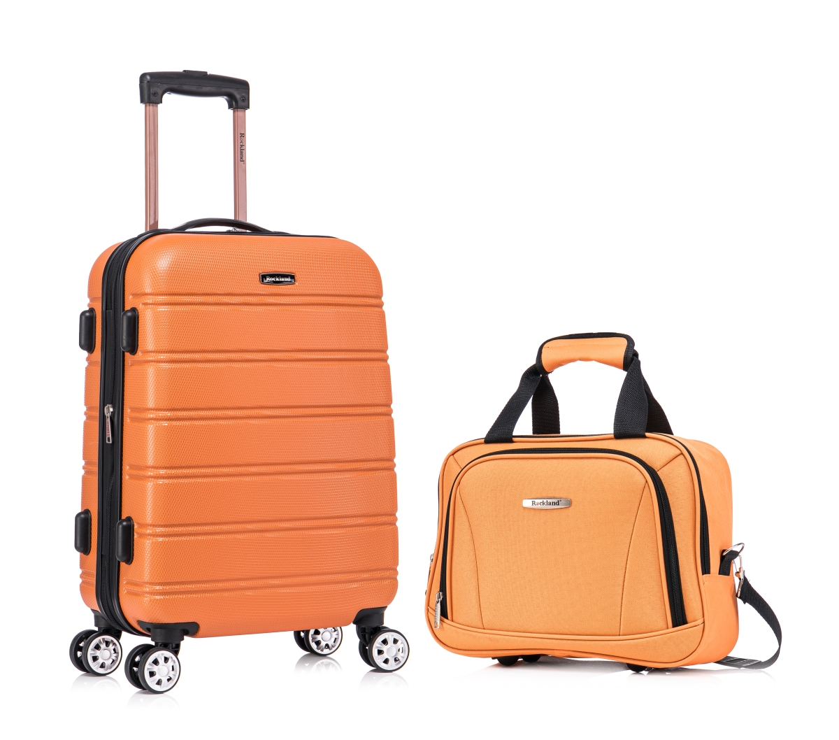F1452-ORANGE Melbourne Hardside Expandable Spinner Wheel Luggage with 20 in. Carry-on & 14 in. Tote, Orange