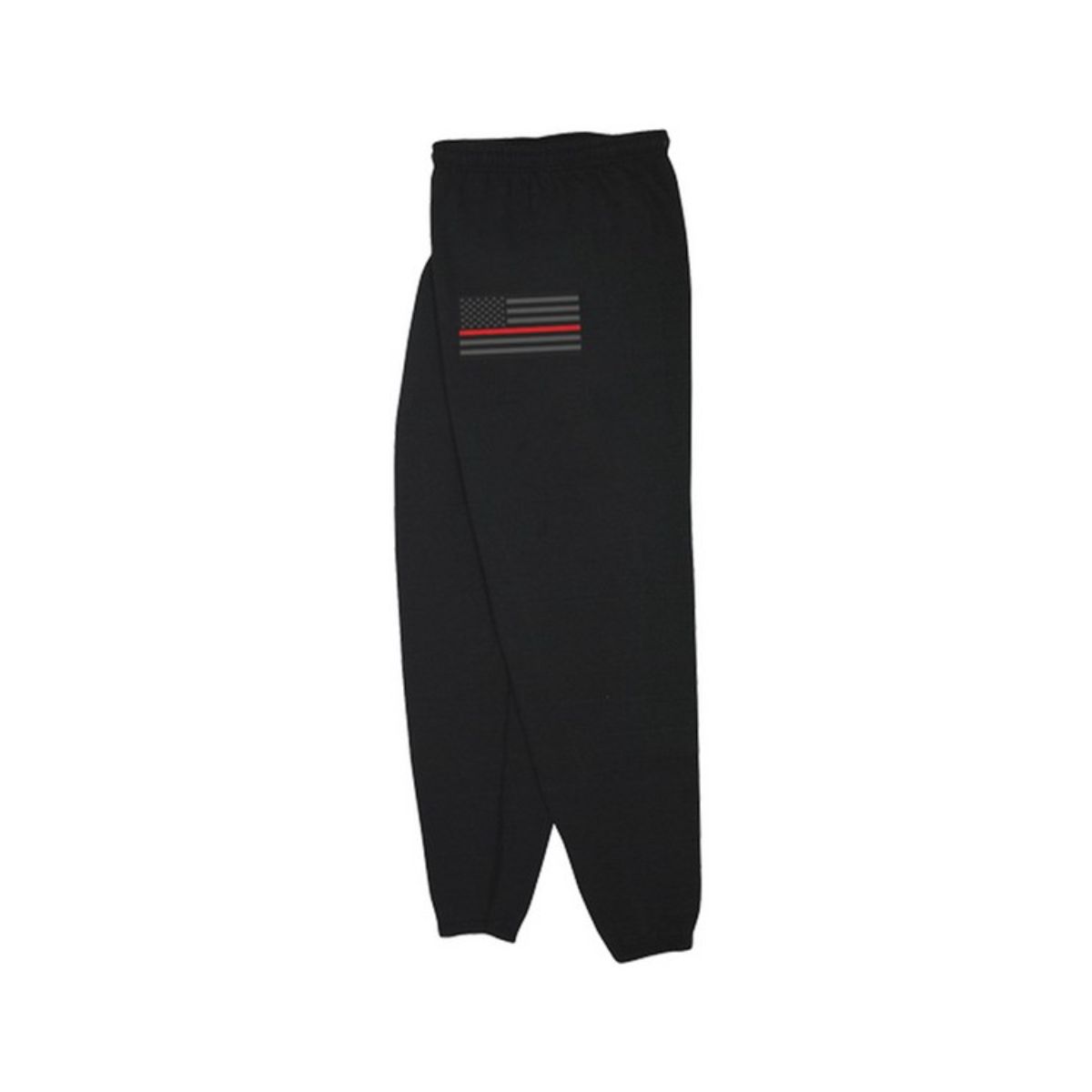 Sweatpants - Black - Large - Comfortable Fit - USA Flag Design