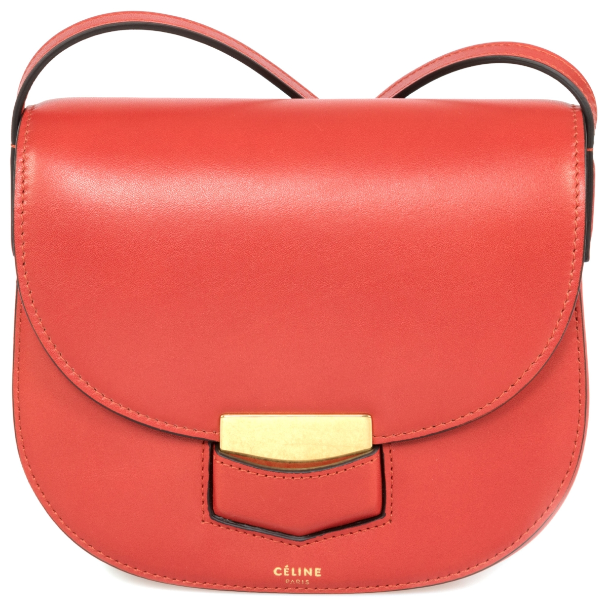 Picture of Celine CEL-HBAG-TROTTEUR-RED-S Trotteur Small Red Calfskin Leather Crossbody Handbag