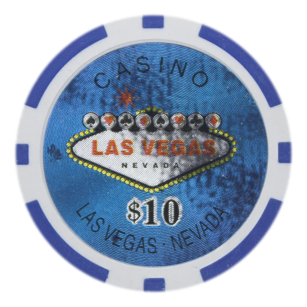 Picture of Brybelly CPLV-10 14 g Las Vegas Poker Chips - Clay Composite - 10 Dollar