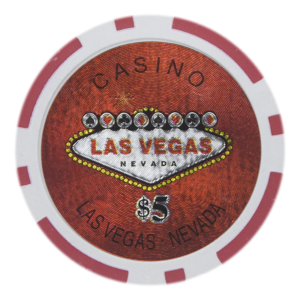 Picture of Brybelly CPLV-5 14 g Las Vegas Poker Chips - Clay Composite - 5 Dollar
