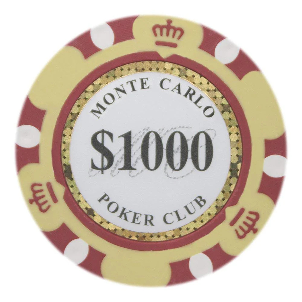 Picture of Brybelly CPMC-1000 14 g Monte Carlo Poker Chips - Clay Composite - 1000 Dollar