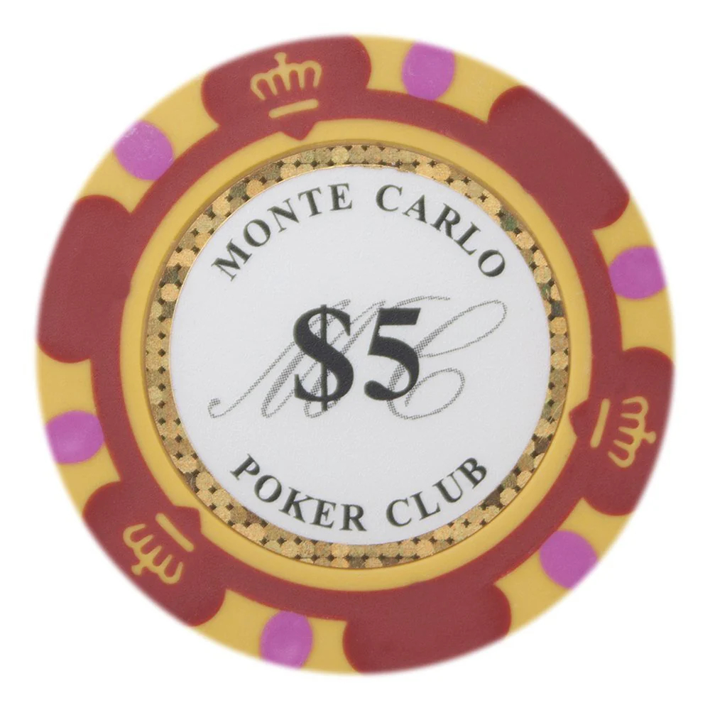 Picture of Brybelly CPMC-5 14 g Monte Carlo Poker Chips - Clay Composite - 5 Dollar