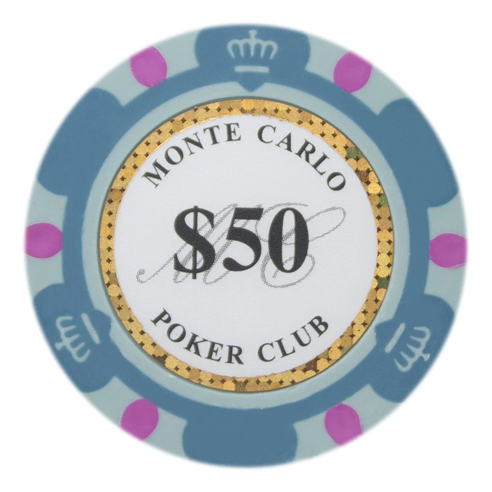 Picture of Brybelly CPMC-50 14 g Monte Carlo Poker Chips - Clay Composite - 50 Dollar