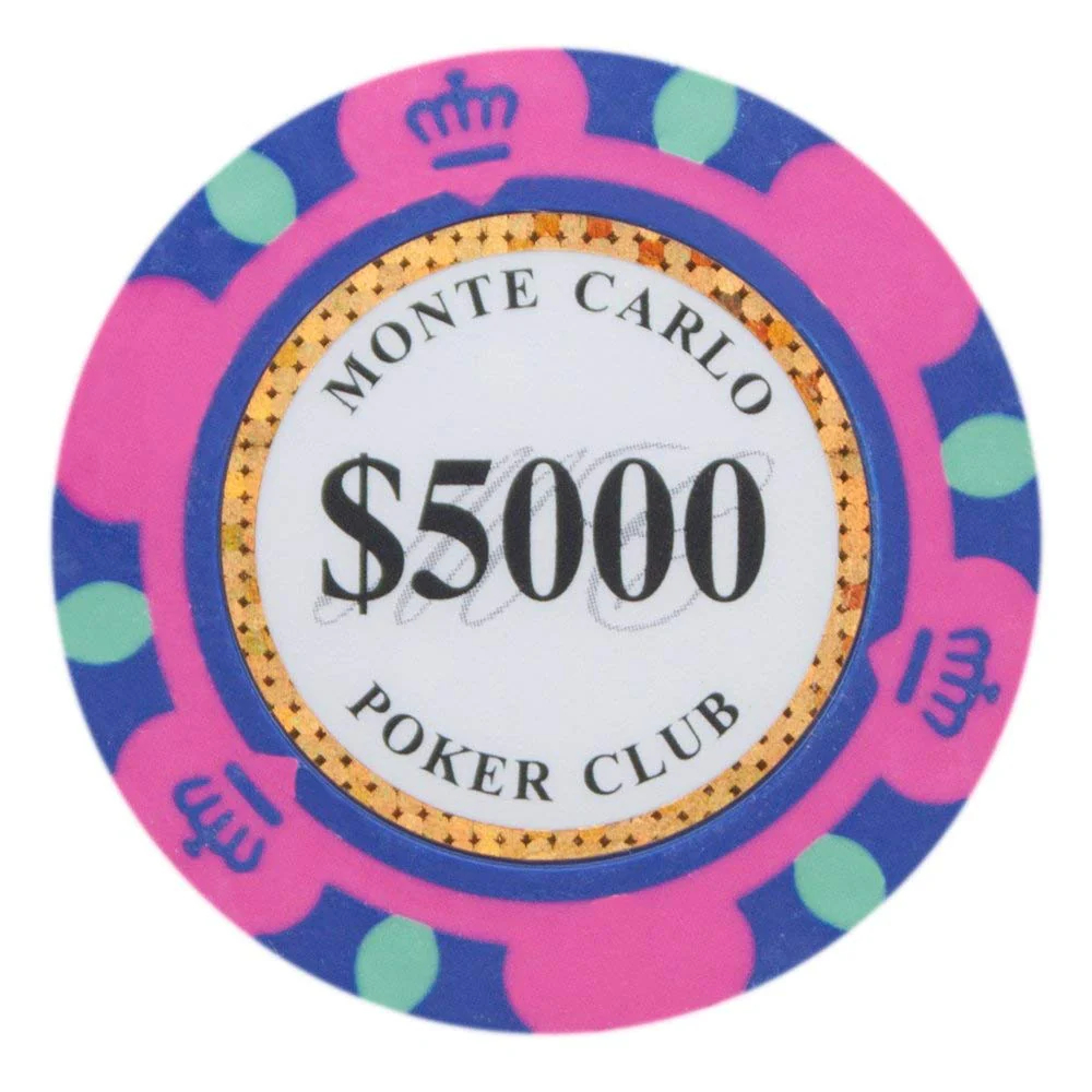 Picture of Brybelly CPMC-5000 14 g Monte Carlo Poker Chips - Clay Composite - 5000 Dollar