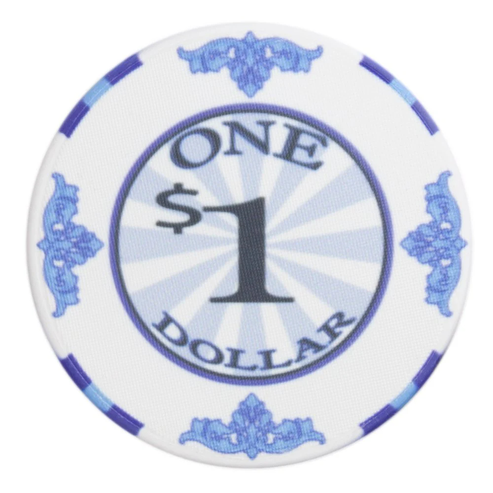 Picture of Brybelly CPSC-1 10 g Scroll Ceramic Poker Chips - All Over Print - 1 Dollar