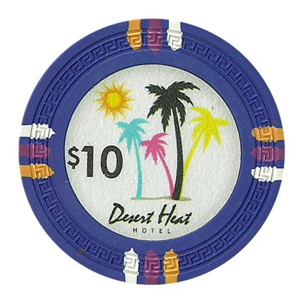 Picture of Claysmith Gaming CPDH-10 13.5 g Desert Heat Poker Chips - Clay Composite - 10 Dollar