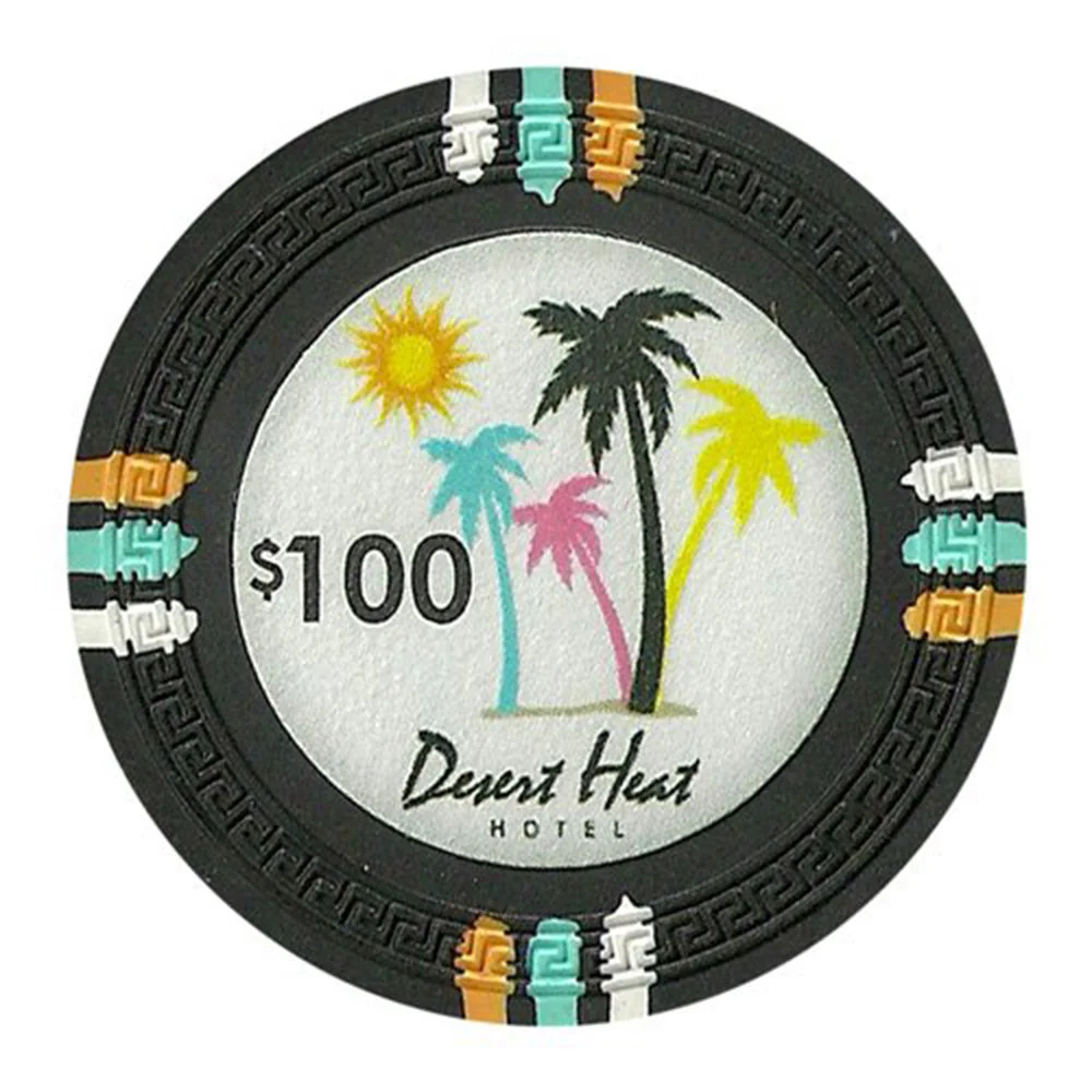 Picture of Claysmith Gaming CPDH-100 13.5 g Desert Heat Poker Chips - Clay Composite - 100 Dollar