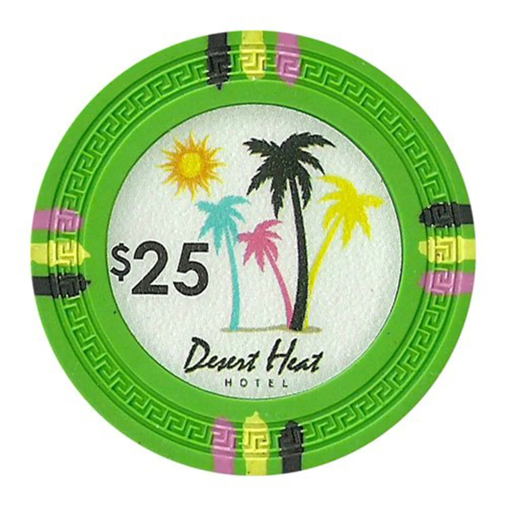 Picture of Claysmith Gaming CPDH-25 13.5 g Desert Heat Poker Chips - Clay Composite - 25 Dollar