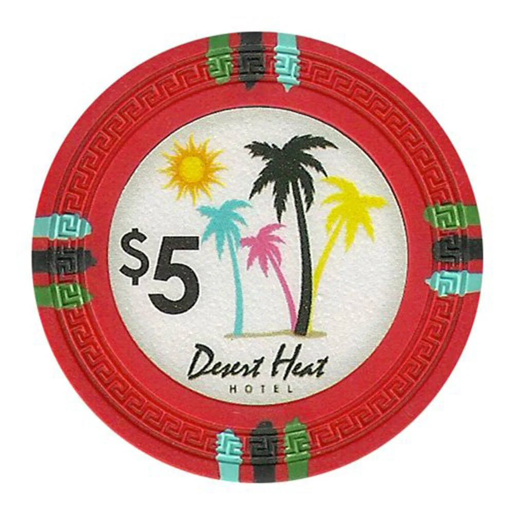 Picture of Claysmith Gaming CPDH-5 13.5 g Desert Heat Poker Chips - Clay Composite - 5 Dollar