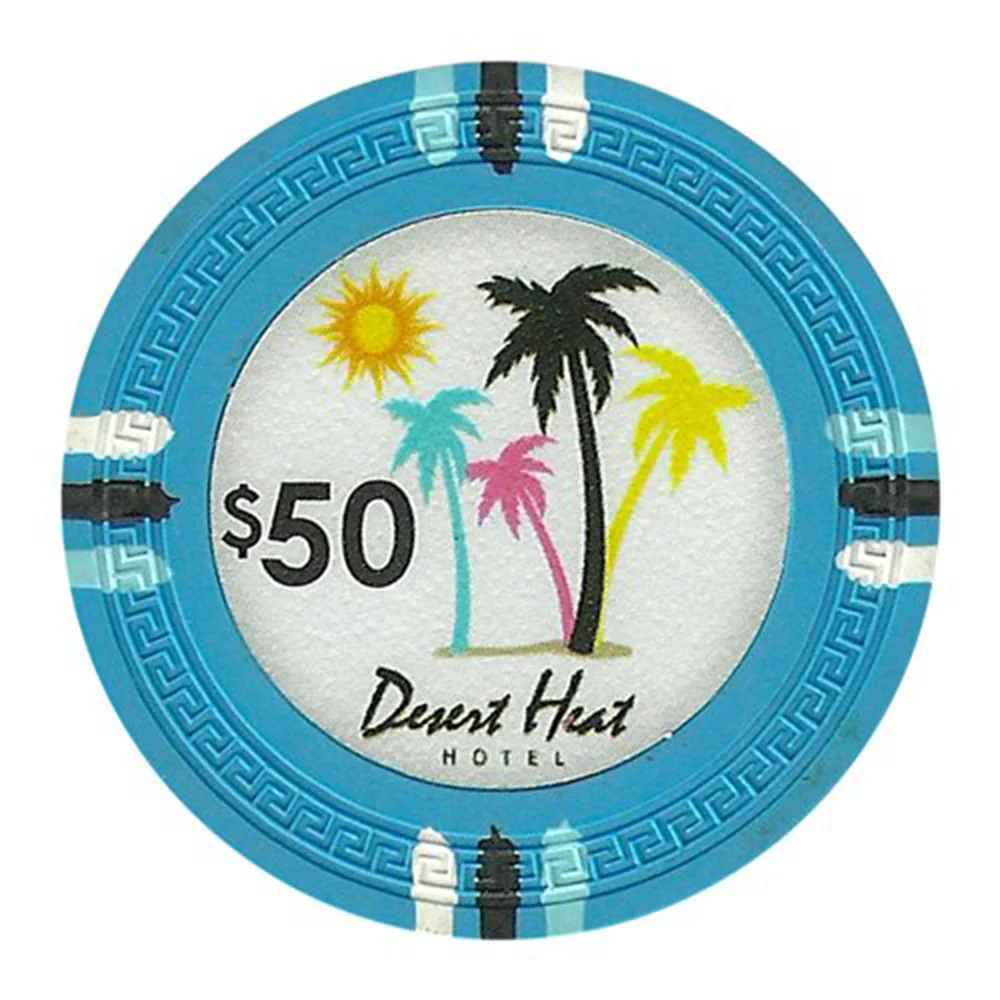 Picture of Claysmith Gaming CPDH-50 13.5 g Desert Heat Poker Chips - Clay Composite - 50 Dollar