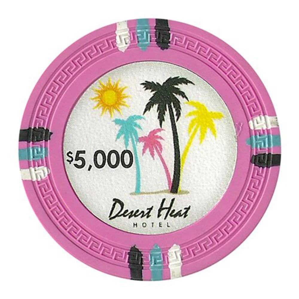 Picture of Claysmith Gaming CPDH-5000 13.5 g Desert Heat Poker Chips - Clay Composite - 5000 Dollar