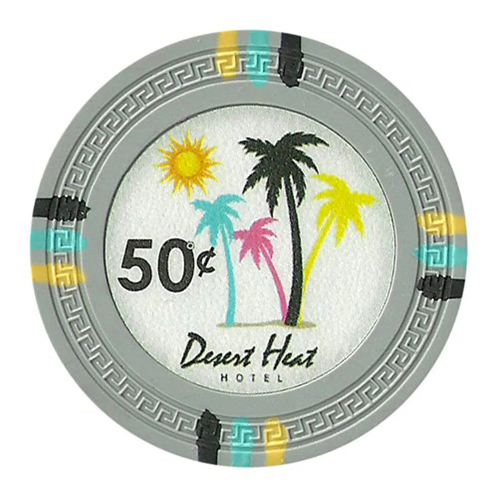 Picture of Claysmith Gaming CPDH-50c 13.5 g Desert Heat Poker Chips - Clay Composite - 0.50 Dollar