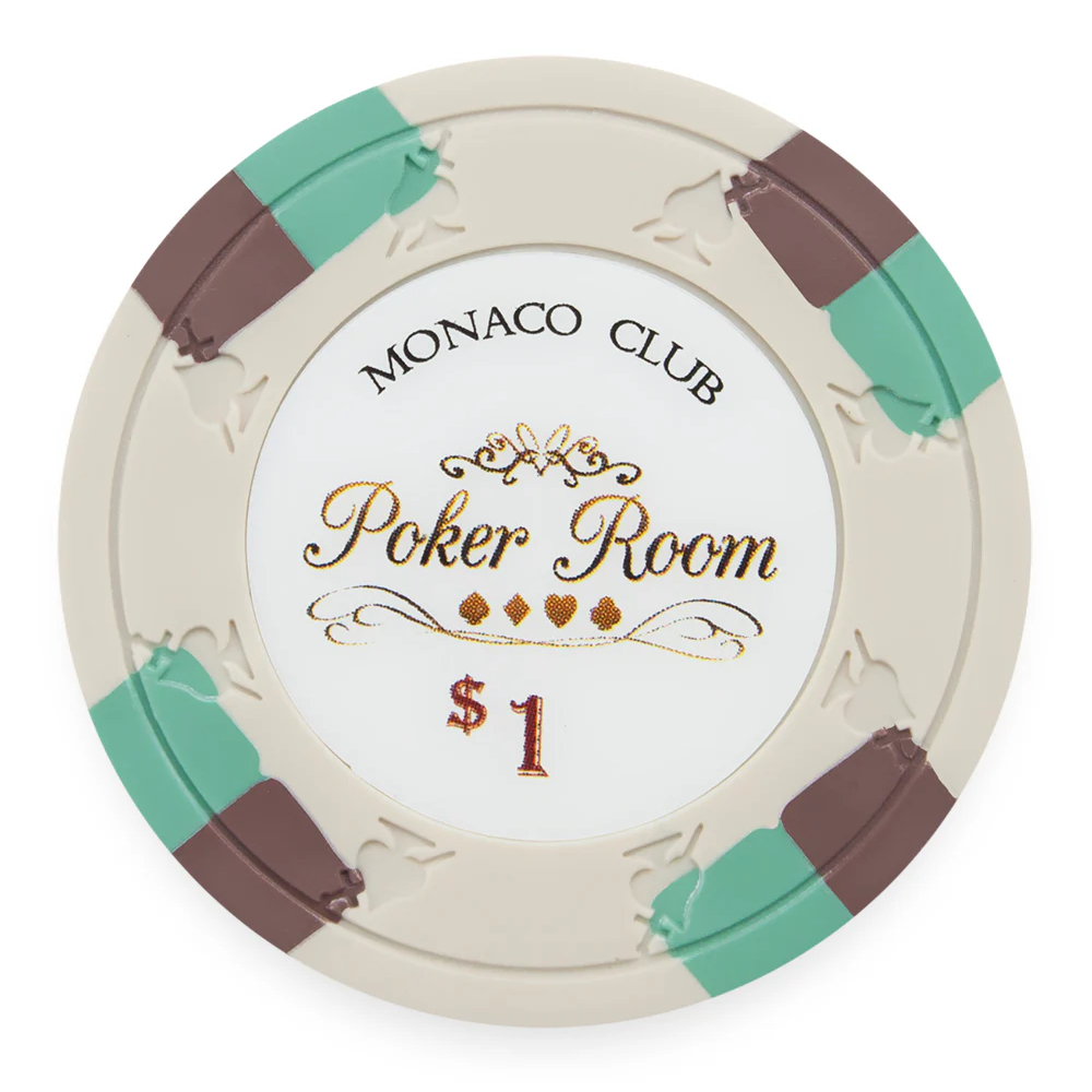 Picture of Claysmith Gaming CPMO-1 13.5 g Monaco Club Poker Chips - Clay Composite - 1 Dollar