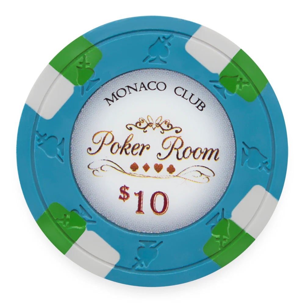 Picture of Claysmith Gaming CPMO-10 13.5 g Monaco Club Poker Chips - Clay Composite - 10 Dollar