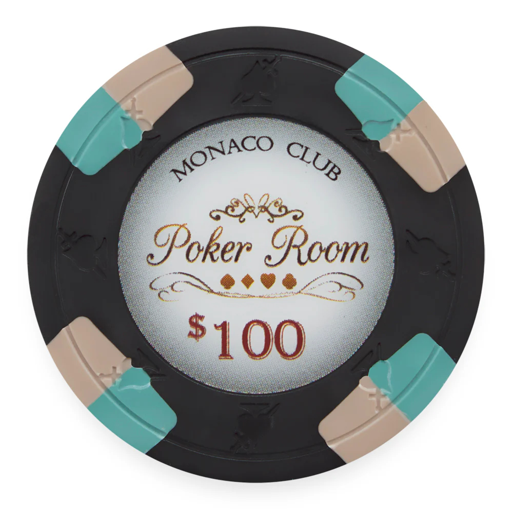 Picture of Claysmith Gaming CPMO-100 13.5 g Monaco Club Poker Chips - Clay Composite - 100 Dollar