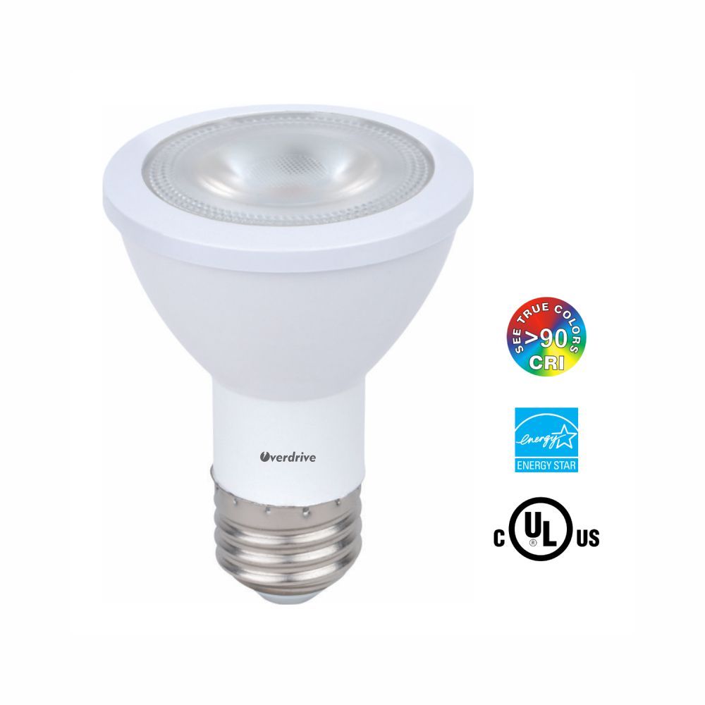 6.5W 3000K 90CRI PAR20 Dimmable Flood LED Light Bulb, Soft White - Pack of 6