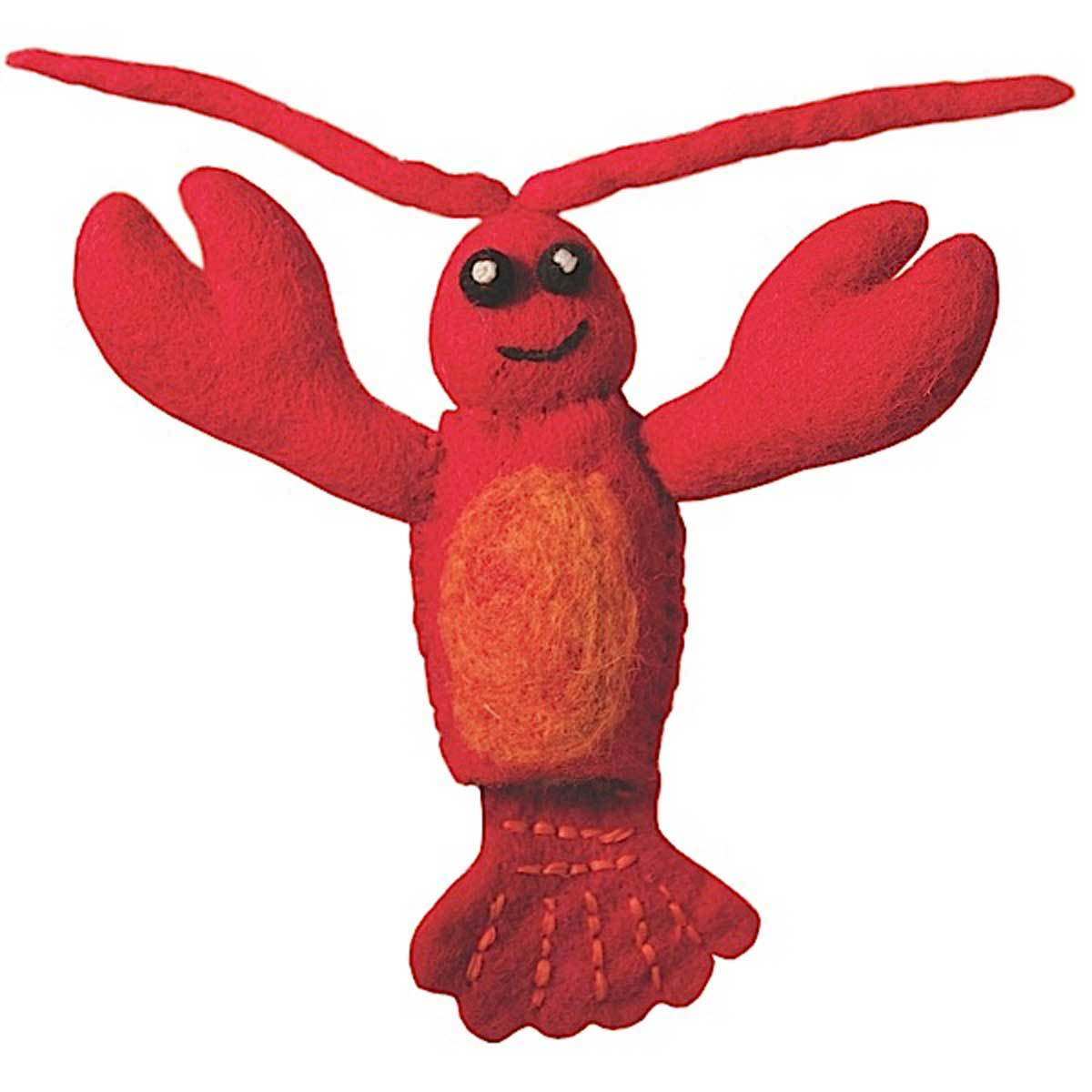 DZI482042000 Lobster Woolie Finger Puppet
