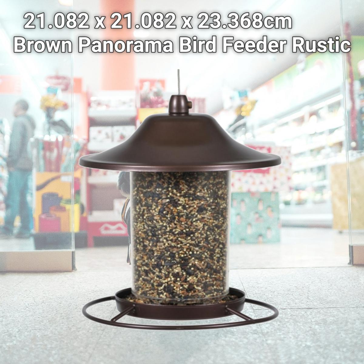 Picture of Perky Pet PP312 21.082 x 21.082 x 23.368cm Brown Panorama Bird Feeder Rustic