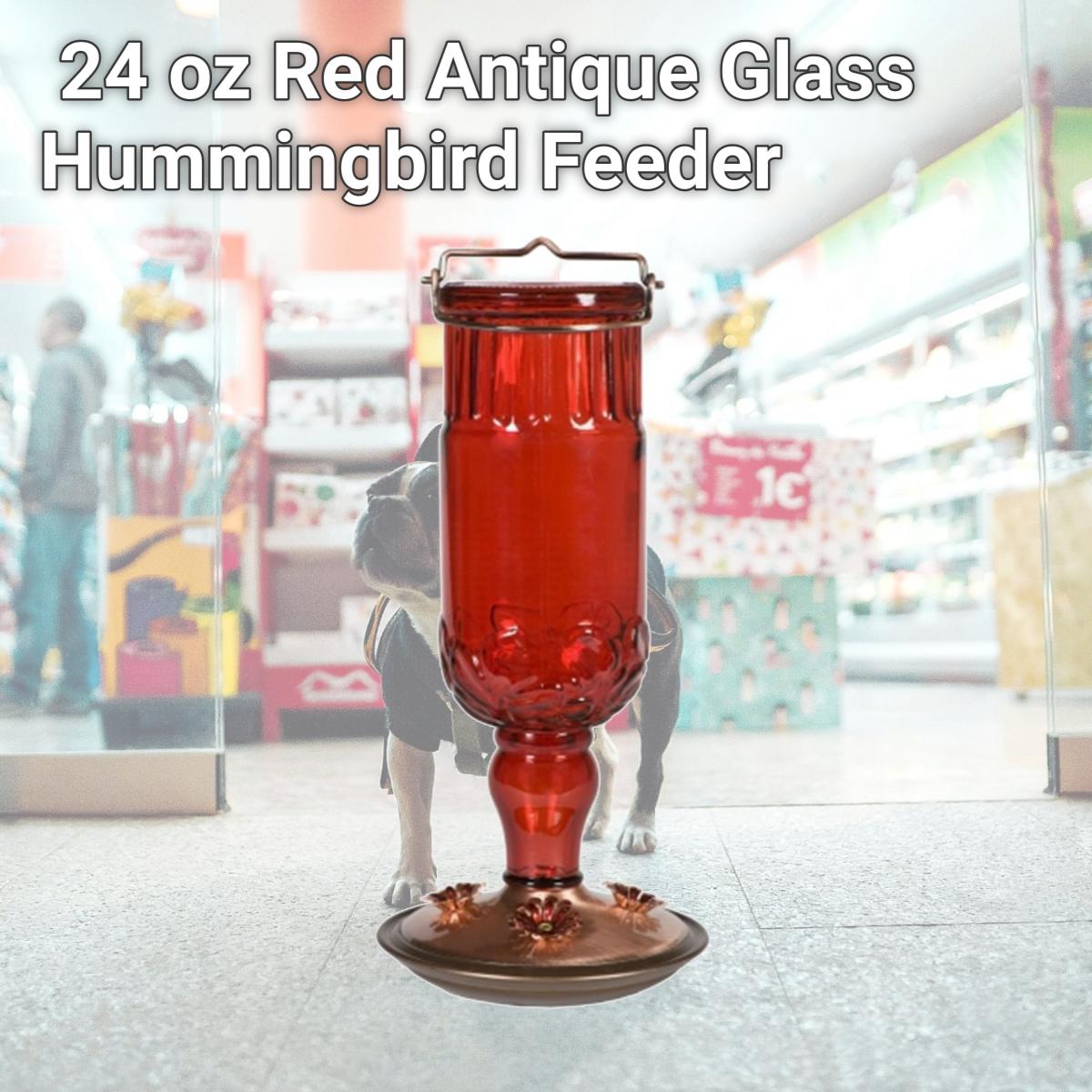 Picture of Perky Pet 24 oz Red Antique Glass Hummingbird Feeder 