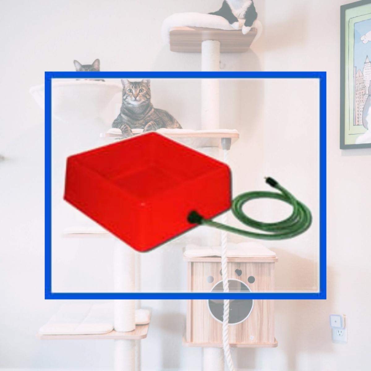Picture of Farm Innovators Square Heated Pet Bowl - 60 Watt - Red
