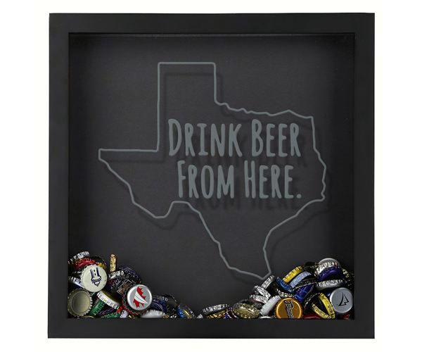 Picture of Beer Cap Traps BCSBDBFHTX Shadow Box Texas - Drink Beer