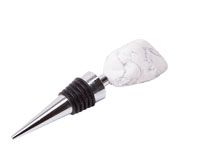 Picture of Zees Creations GS2005 Stainless Steel Gemstoppers, White Howlite Tumbled