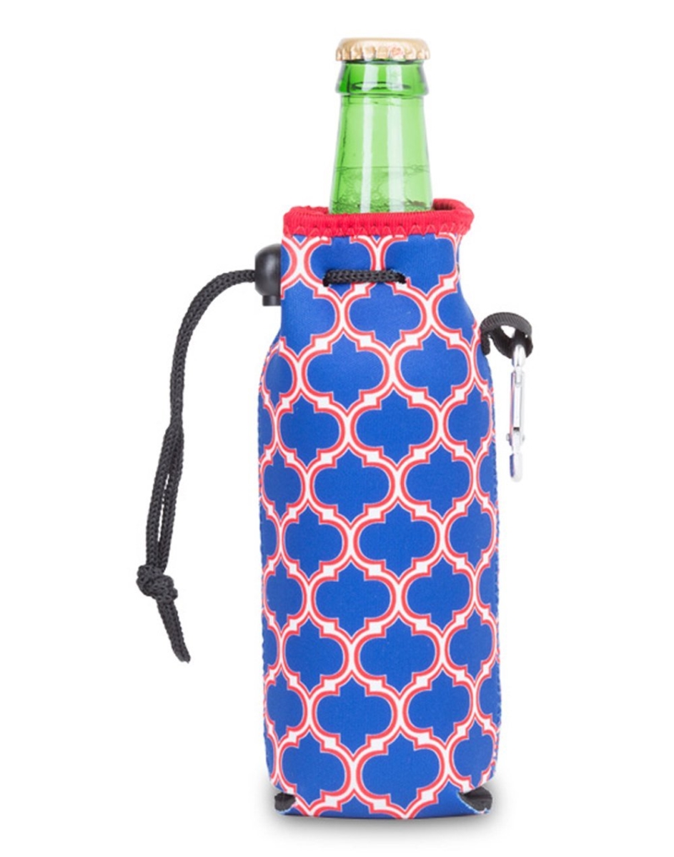 Picture of Zees Creations NP812 Neoprene Bottle Cooler With Carabiner - Red & Blue