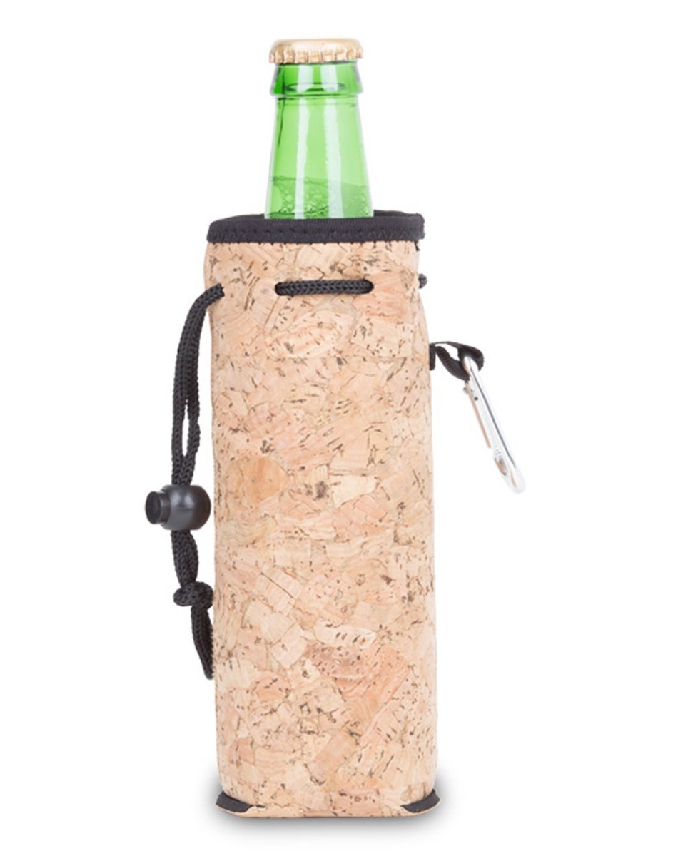 Picture of Zees Creations NP813 Neoprene Bottle Cooler With Carabiner - Cork