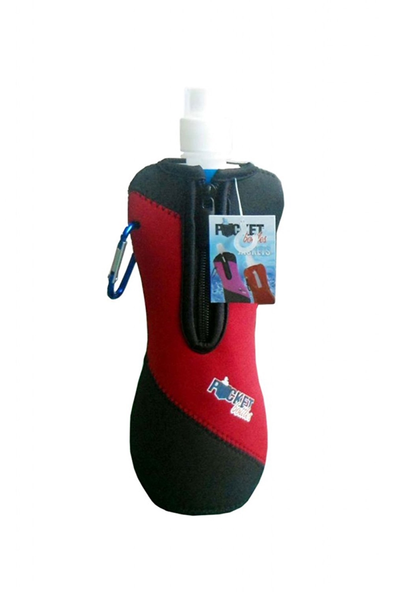 Picture of Zees Creations PBJ103 Neoprene Jacket For Pocket Bottles Red & Black