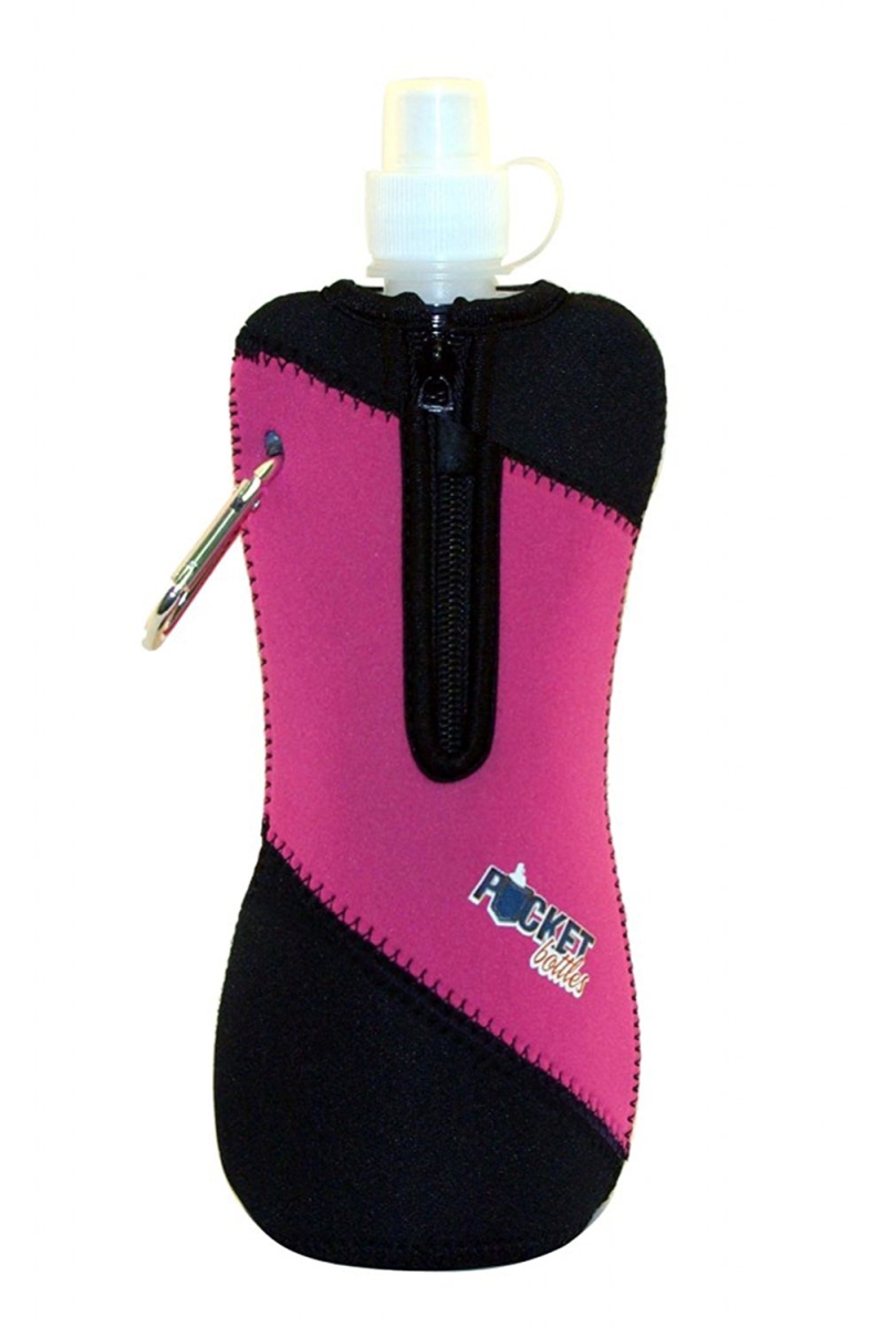 Picture of Zees Creations PBJ104 Neoprene Jacket For Pocket Bottles Pink & Black