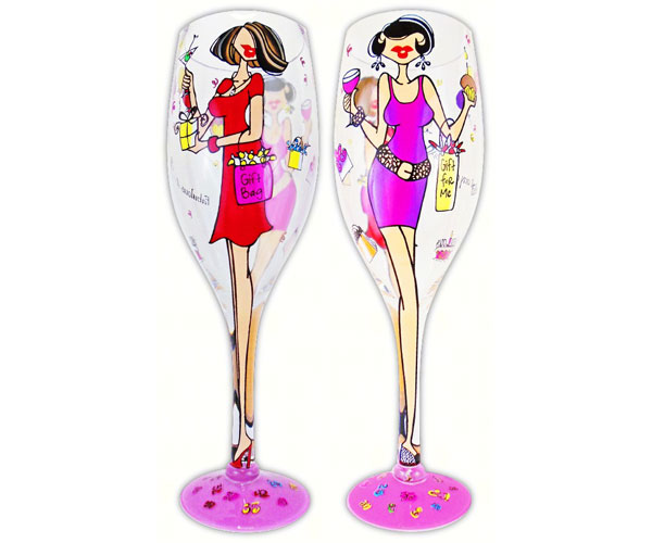 Picture of Bottoms Up - 95 and Sunny DISPWGXLFABULOU Wine Glass Display, Extra Large Fabulous At Any Age