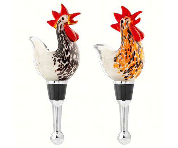 Picture of LS Arts BS-316 Bottle Stopper - Roosters&#44; 2 Assorted