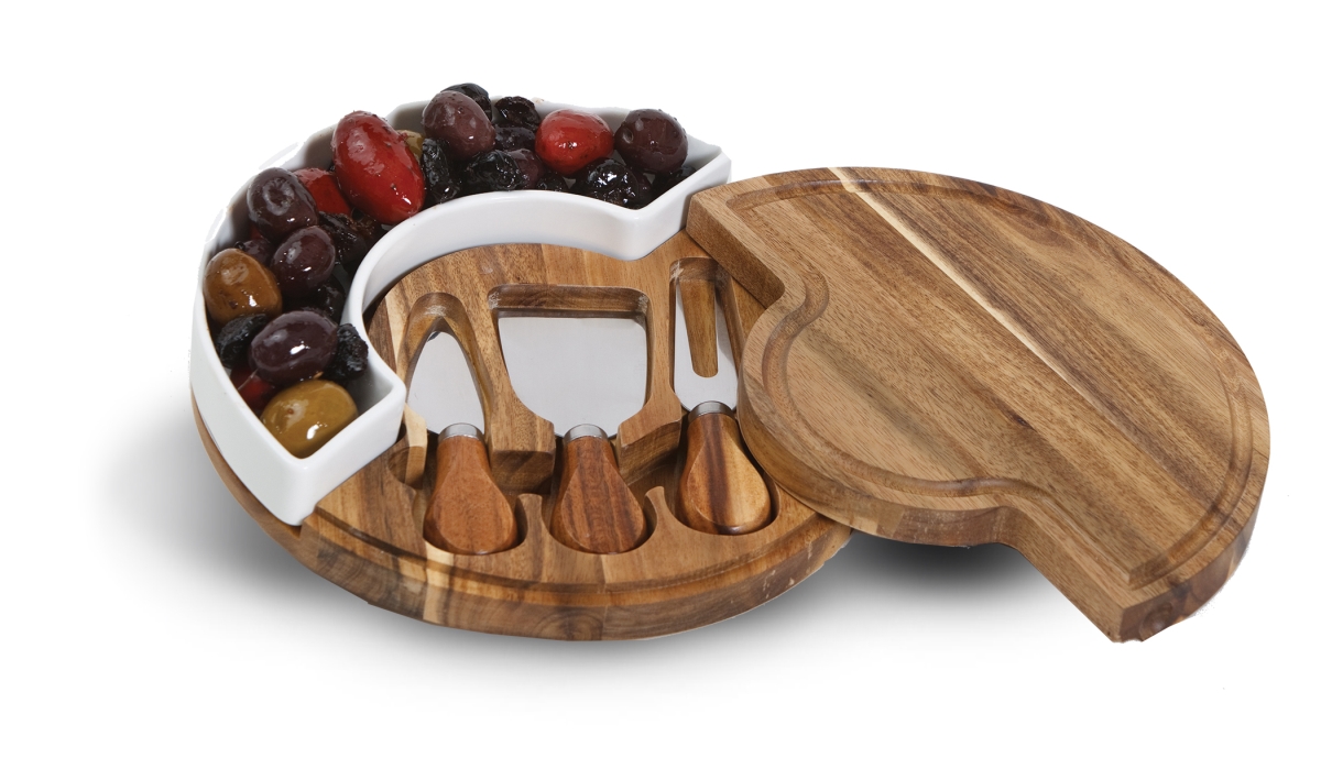 Picture of Oak &amp; Olive OAKPSM198 Costa Cheese Board  Wood &amp; Ceramic