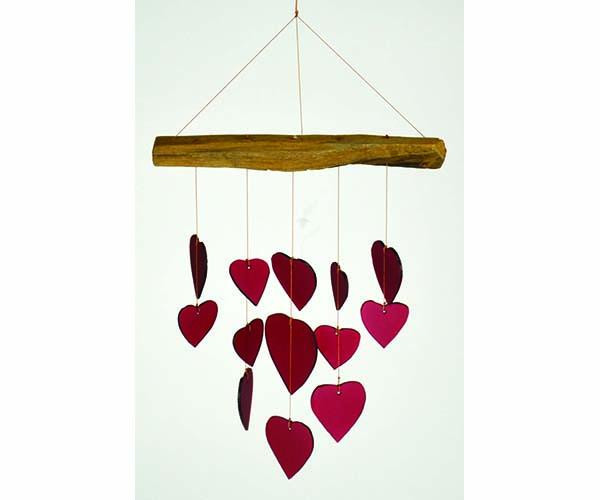 Picture of Gift Essentials GEBLUEG563 Red Heart Driftwood Chime