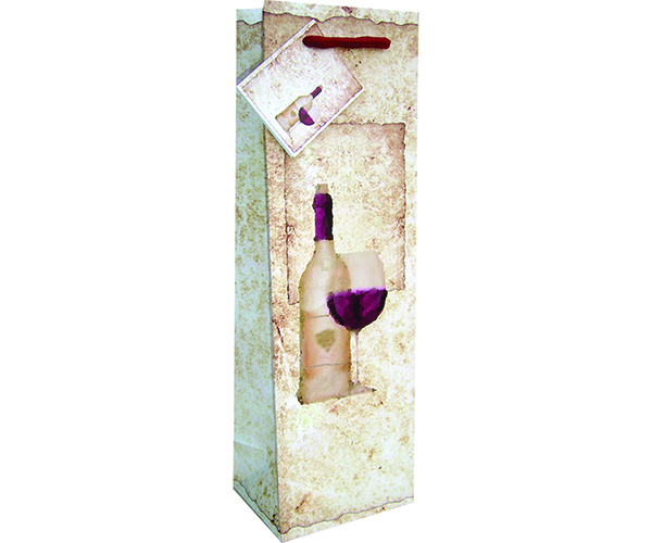 Picture of Bella Vita P1OLDWORLD Printed Paper Bottle Bags Old World 