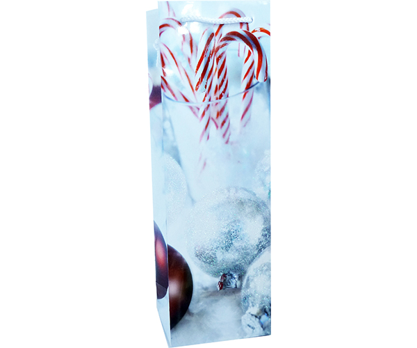 Picture of Bella Vita P1CANDYCANE Printed Paper Bottle Bags Candy Cane 