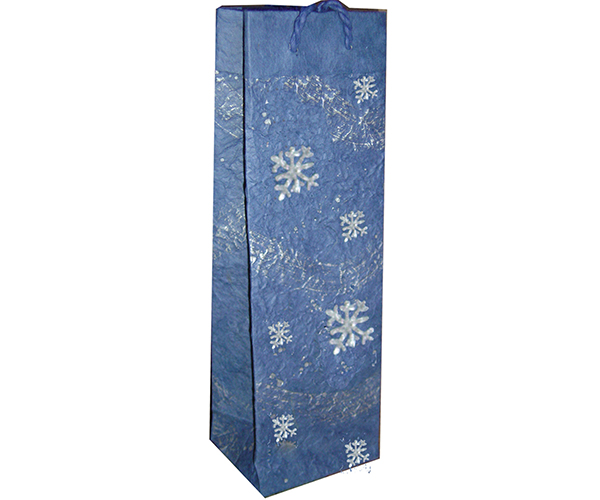 Picture of Bella Vita BB1FLURRIES Holiday Handmade Single Bottle Paper Bags Flurries 