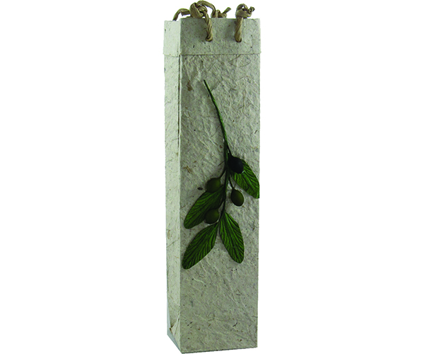 Picture of Bella Vita OB1-NBRANCH Handmade Paper Olive Oil Bottle Bags Branch Natural 